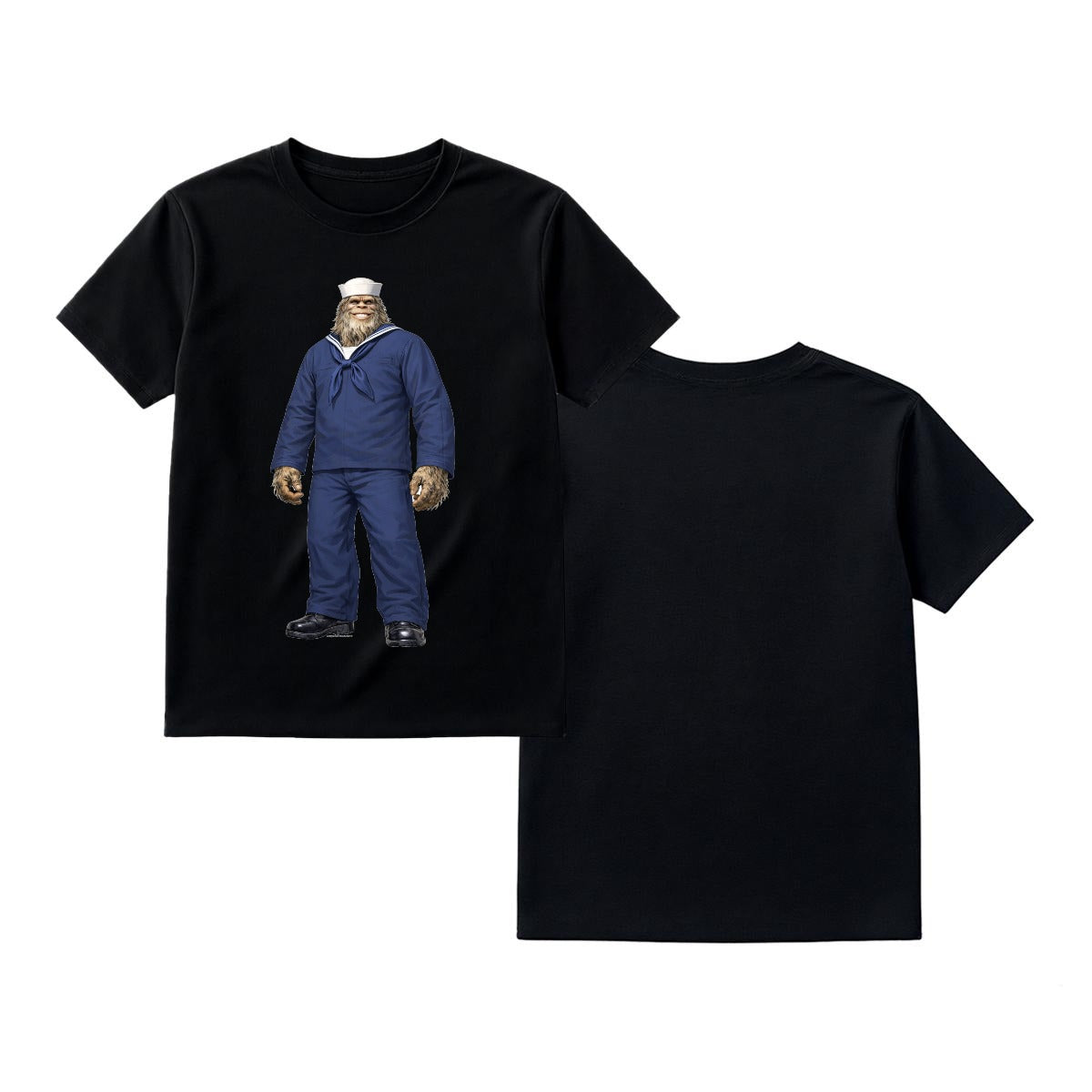 Bigfoot Sasquatch Navy ManGildan 5000  T-Shirt