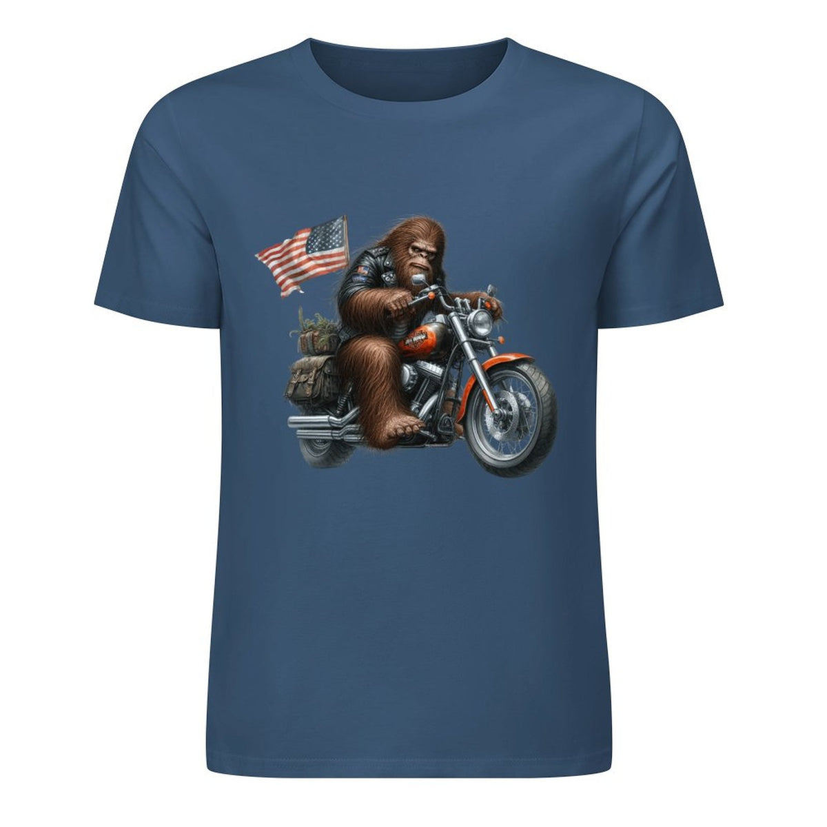 Bigfoot - Sasquatch on Motorcycle Short Sleeve Cotton T-Shirt