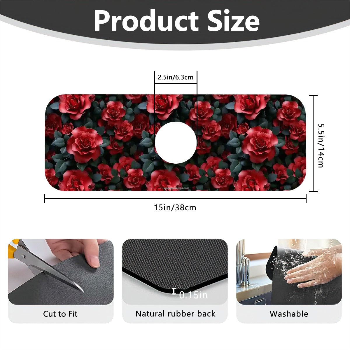 10 Flower Designs, Faucet Mat