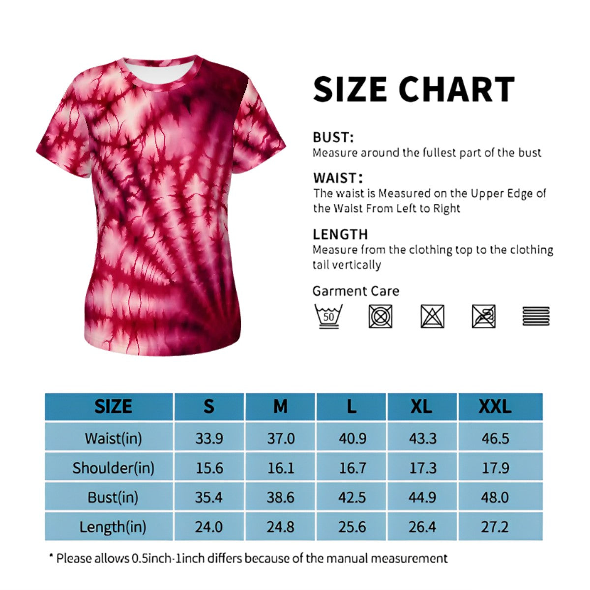 Beautiful, Tie-Dye Women’s Short Sleeve T-Shirts - Many Designs