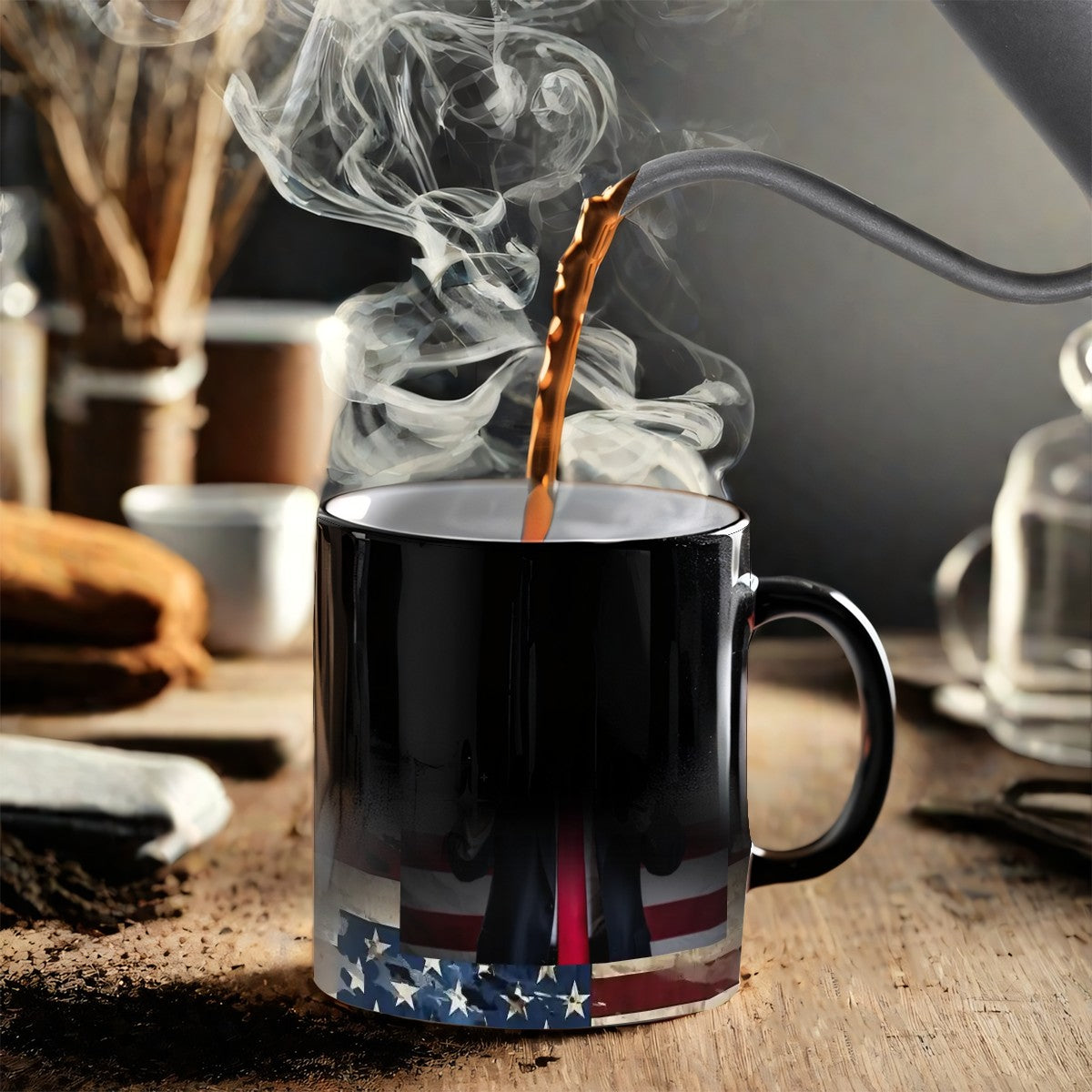 Sarcastic Sasquatch, "Smiling Trump " Color Changing 11oz Mug, Color Changing 11oz Mug, Coffee Cup