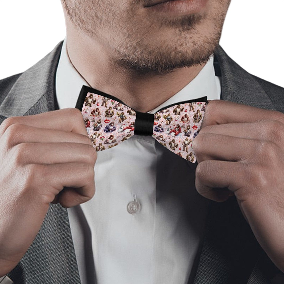 Bigfoot / Sasquatch Valentine Polyester BowTie