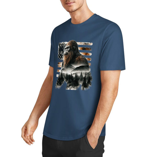 Bigfoot - Sasquatch Scenery Cotton Unisex Long Sleeve T-shirt