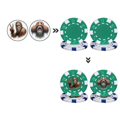 Bigfoot Peace & Frustrated 10 Piece Poker Chips Set
