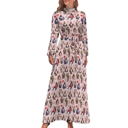 20 Sasquatch / Bigfoot Designs Women’s Polyester Turtle Neck Long Dress