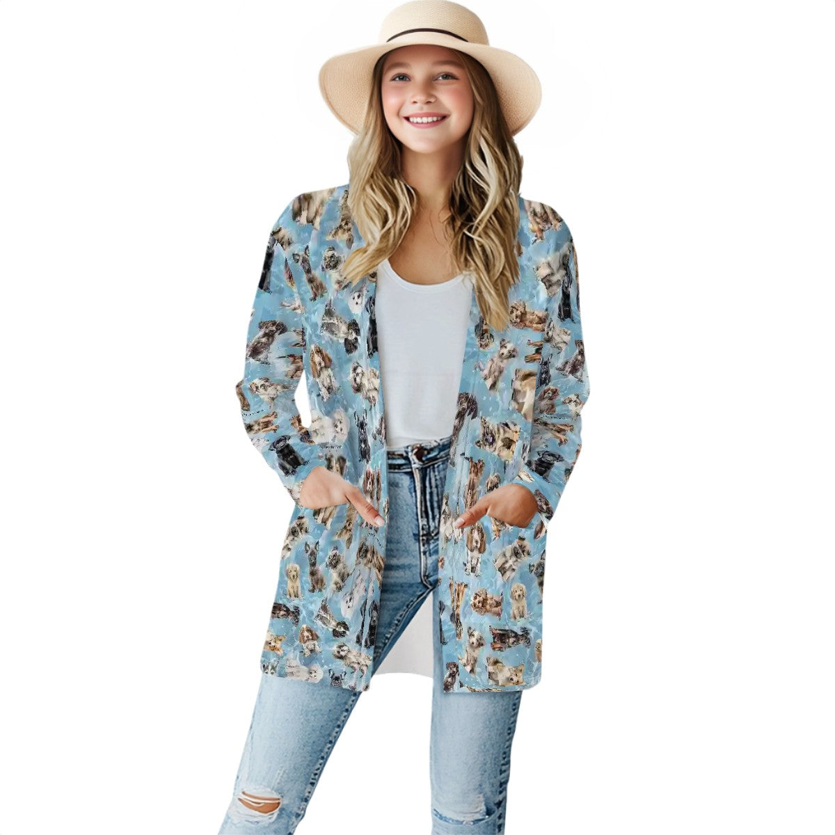 10 Animal Designs, Women’s long sleeved cardigan, sweater vest