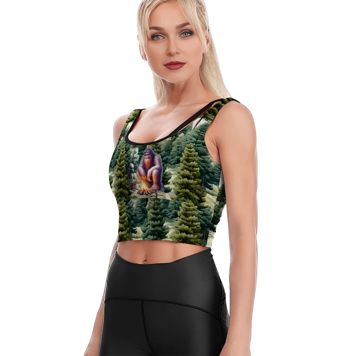 Bigfoot / Sasquatch Alien, Women’s Strappy Sports Bra, Yoga Top
