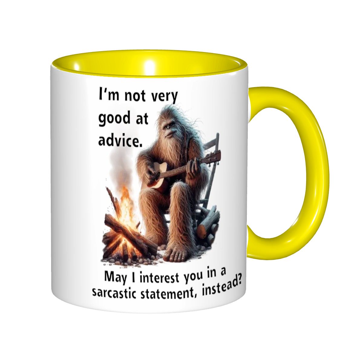 Sarcastic Sasquatch, “ I’m not good at advice” 11.2 Oz Ceramic Coffee Mug