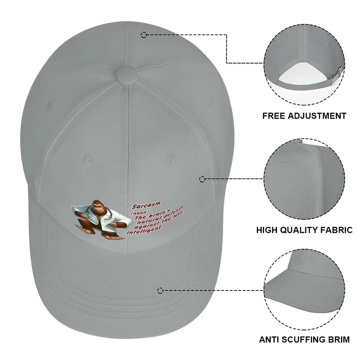 Dr Bigfoot, Sasquatch, "Sarcasm", Baseball Cap – 8 Colors