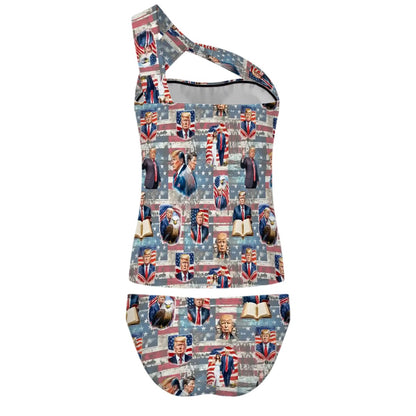 20 Donald Trump Designs, Women One-Shoulder Tankini, Two Piece
