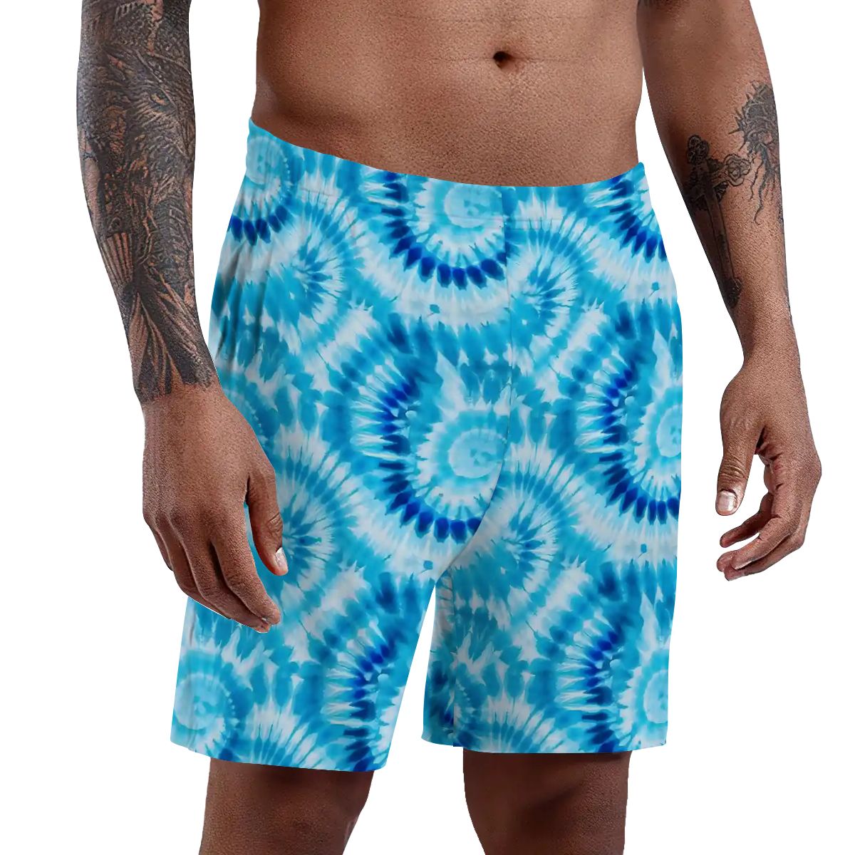 10 Tie Dye Designs, Men’s Polyester, pocketed, pajama Shorts