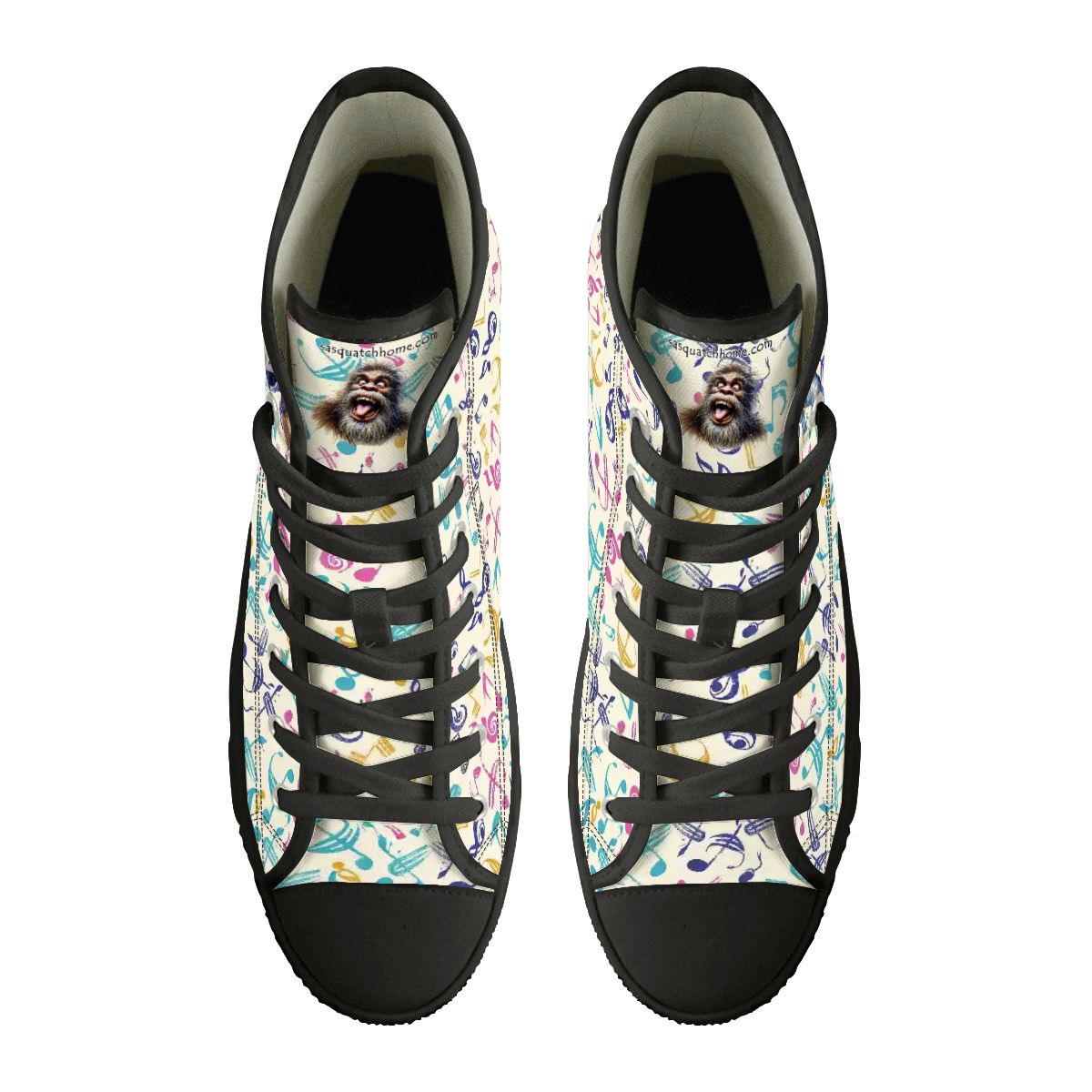 Dancing Bigfoot Sasquatch, Women's High Top Canvas Shoes