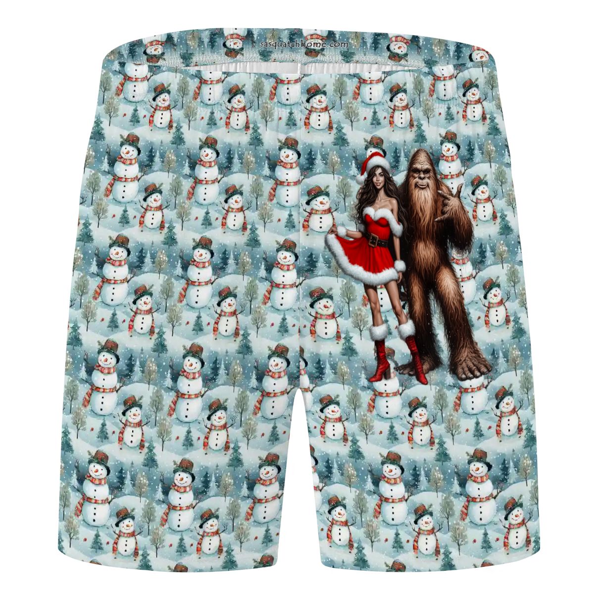 Naughty Bigfoot / Sasquatch, Men’s Polyester, pocketed, pajama Shorts