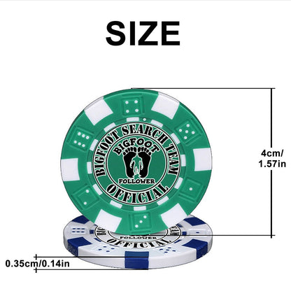 Sasquatch Search Team 10 Piece Poker Chips Set