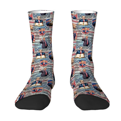 Donald Trump, MAGA, 19 Designs - Polyester Crew Socks, MAGA Socks, Patriotic Socks, Ankle Socks