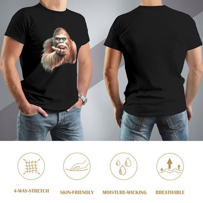 Sasquatch, Bigfoot Blow Kiss, Short Sleeve Cotton T-shirt