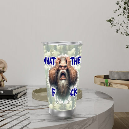 Sasquatch "WTF", Themed 40 oz Travel Coffee Mug with a Straw