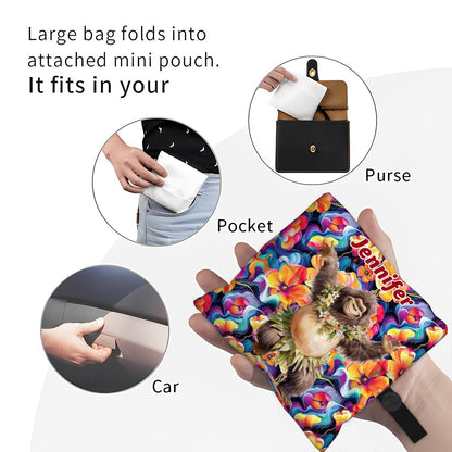 Dancing Hawaiian Bigfoot / Sasquatch, Reusable Folding Bag