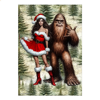 Sasquatch Christmas Playgirl 300pcs Wooden Vertical Jigsaw Puzzle