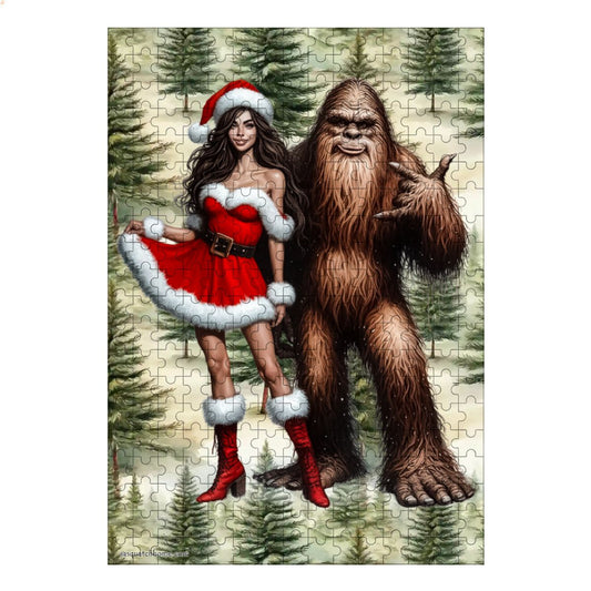 Sasquatch Christmas Playgirl 300pcs Wooden Vertical Jigsaw Puzzle