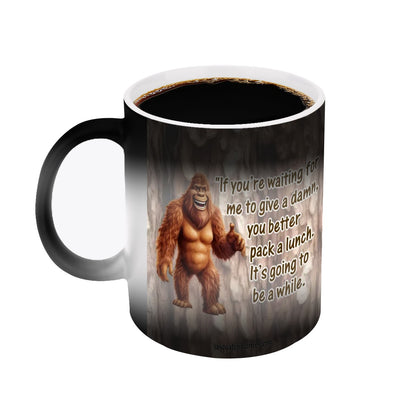 Sarcastic Sasquatch, "If your waiting " Color Changing 11oz Mug, Color Changing 11oz Mug, Coffee Cup