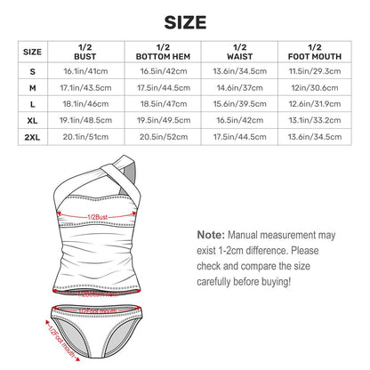 Psychedelic Line Design, Women One Shoulder Tankini, Two Piece