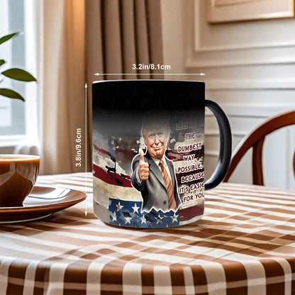 Sarcastic Sasquatch, "Hardest way possible " Color Changing 11oz Mug, Color Changing 11oz Mug, Coffee Cup