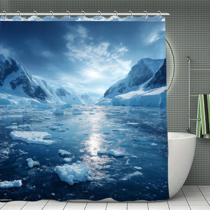 Arctic Beauty Waterproof Polyester Shower Curtain – Made in the USA – 70.8x70.8”