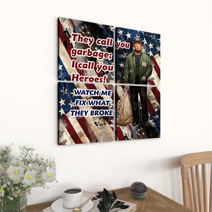 Donald Trump "They Call You Garbage" 4 Panels Canvas Prints Wall Art (Set A)