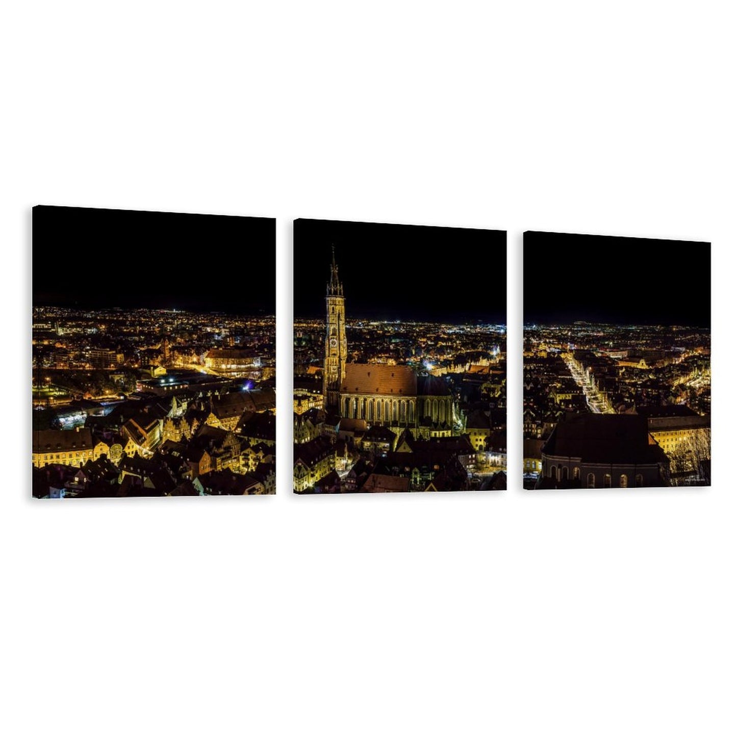 City Scape Canvas Wall Art -16”x 20” (x3) - Made In USA