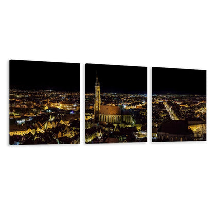 City Scape Canvas Wall Art -16”x 20” (x3) - Made In USA