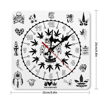 Ganja Square Wall Clock- Made in USA