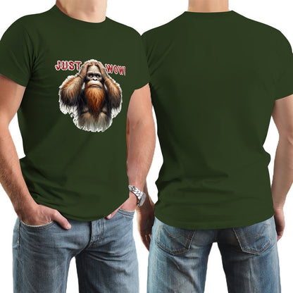 Sasquatch / Bigfoot "just Wow", Cotton Short Sleeve T-shirt
