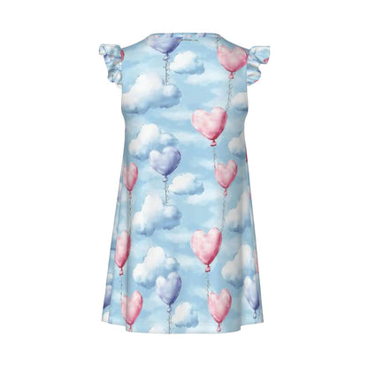 Bigfoot Sasquatch Blow Kiss, Girl's Flutter Sleeve Nightgown