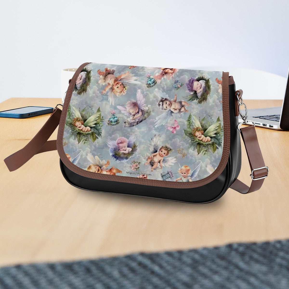 6 Fairy Designs, Leather Shoulder Bag / Purse