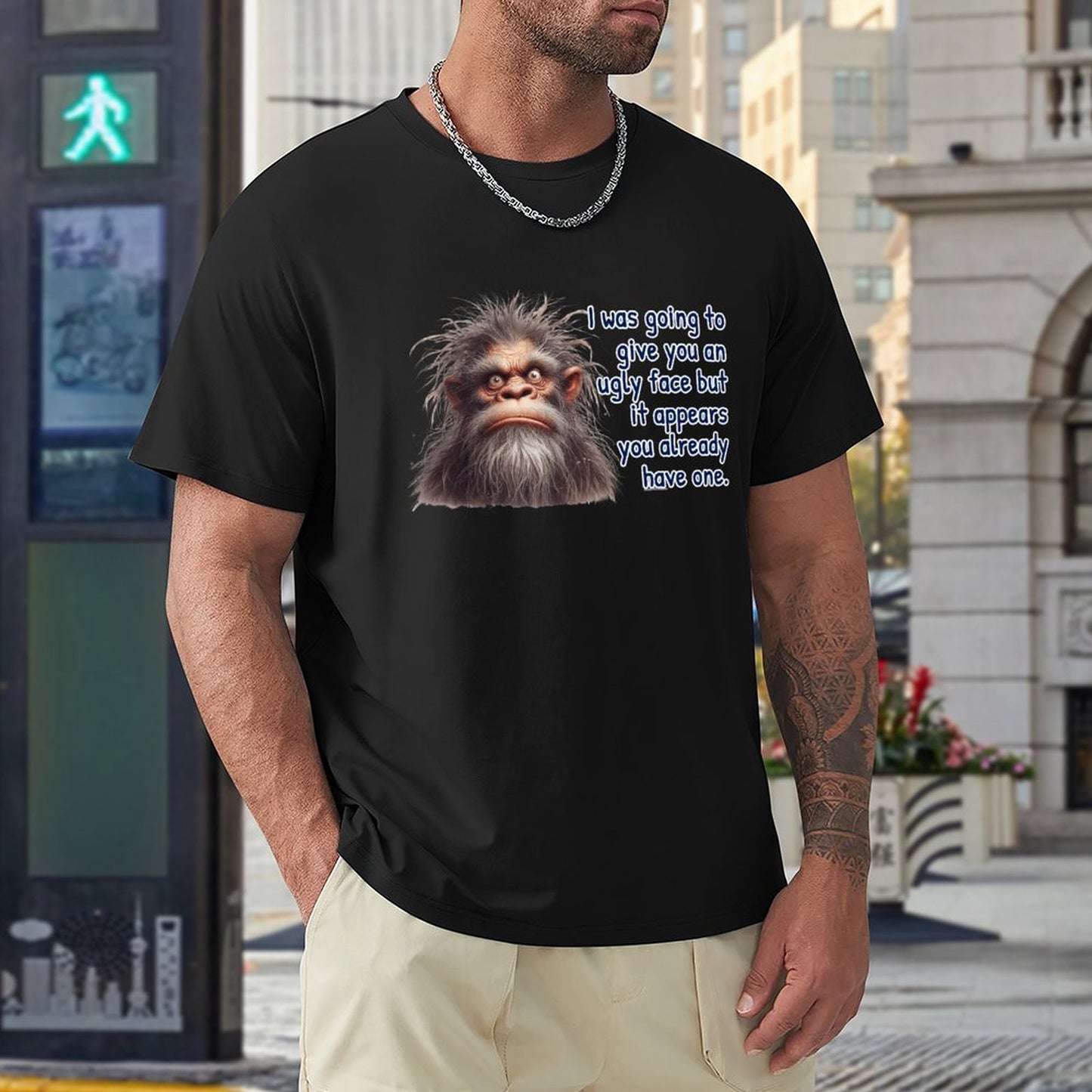 "I was going to give you..." Short Sleeve Cotton T-shirt Men
