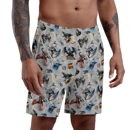 10 Misc Designs, Men’s Polyester, pocketed, pajama Shorts