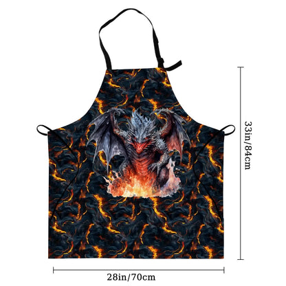 Dragon On Lava, Waterproof Apron with Pockets