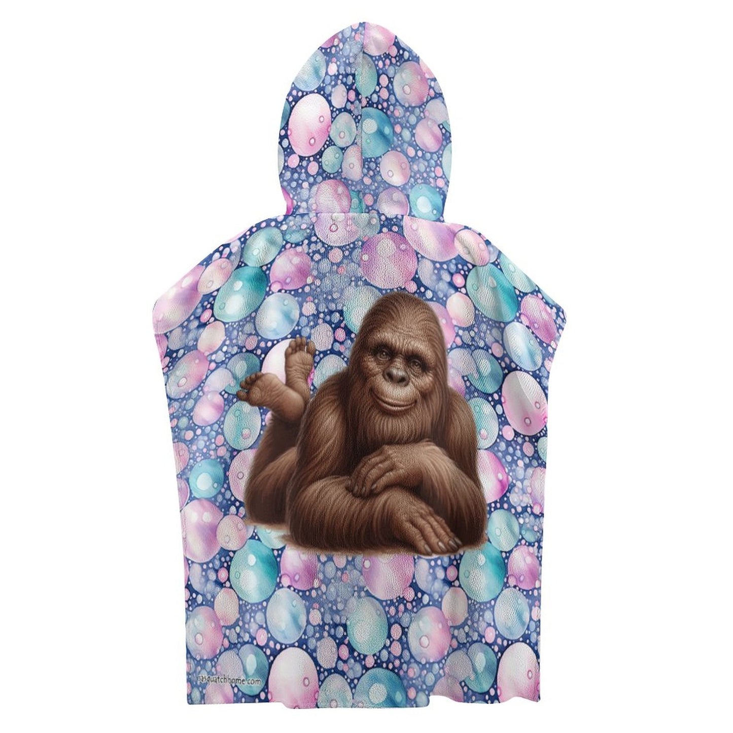 Bigfoot, Sasquatch Themed, Hooded Terry Cloth Pullover Towel for Kids, Children