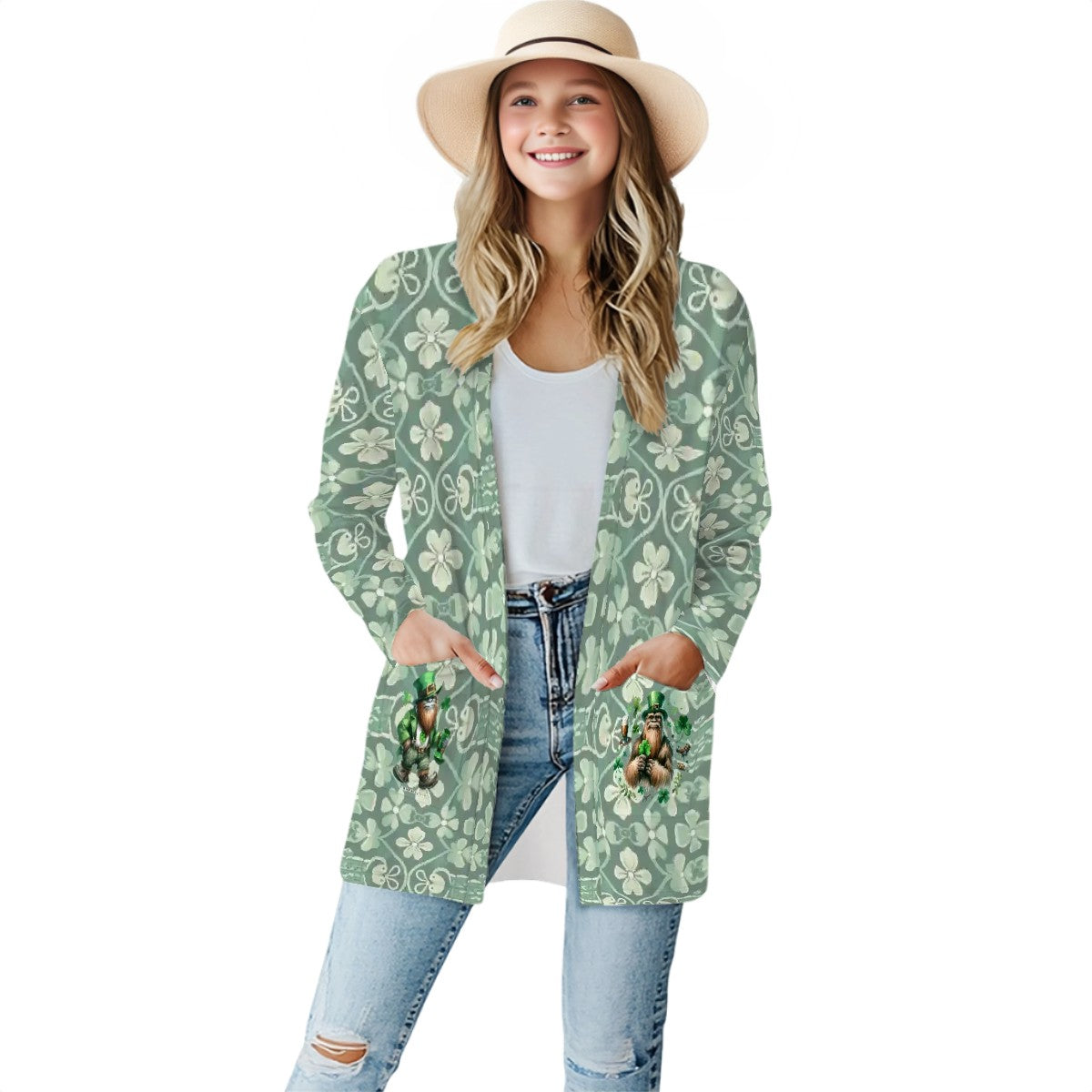 Irish Sasquatch Women's Long-Sleeved Cardigan