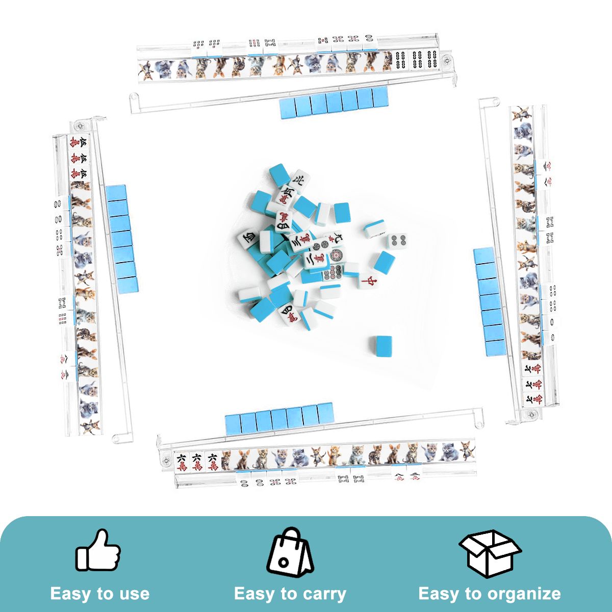 Kitty Cats Design, 4 Artistic Mahjong Tile Pusher Racks