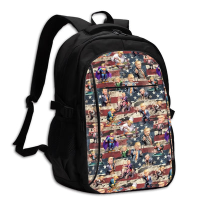 20 Donald Trump Designs, Large Capacity, Oxford Travel, Laptop Bag with USB Charger