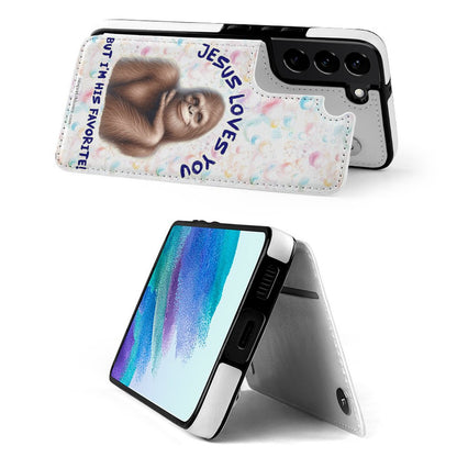 "Jesus Loves You..." Sasquatch, Bigfoot, Samsung S22 Cell Phone Case / Folding Wallet