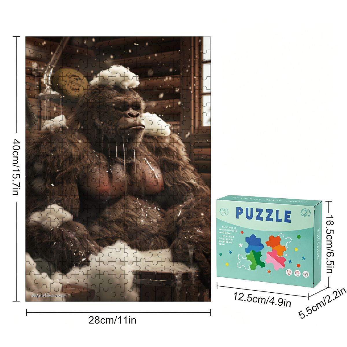 Sasquatch Bath 300pcs Wooden Vertical Jigsaw Puzzle