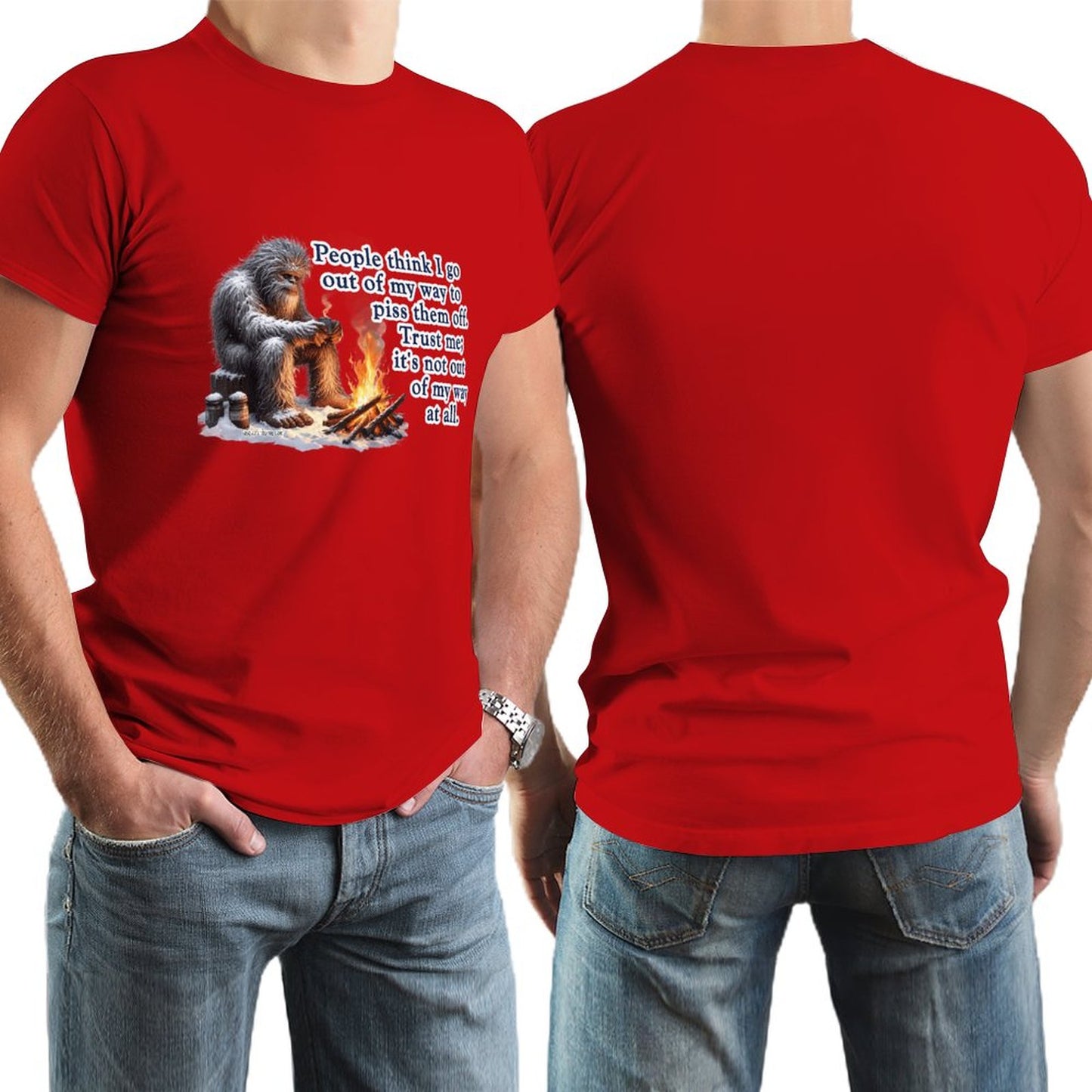 "People Say I go out of my way", Bigfooot, Sasquatch - Short Sleeve Tshirt Men
