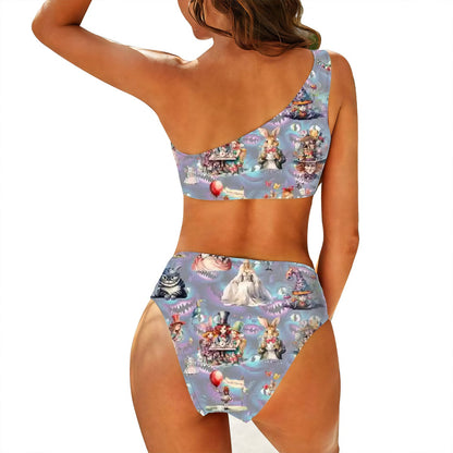Awesome/Mythical Themed One-Shoulder, High-Waisted Bikini