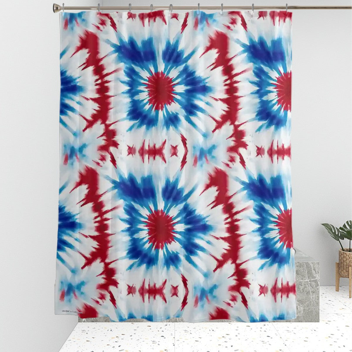 Tie Dye, Polyester Shower Curtain  - 60”x72”, Hippie Shower Curtain 19 Designs