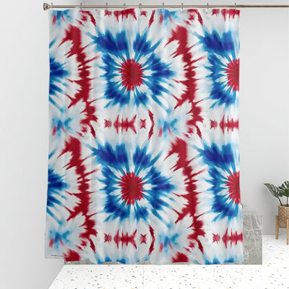 Tie Dye, Polyester Shower Curtain  - 60”x72”, Hippie Shower Curtain 19 Designs
