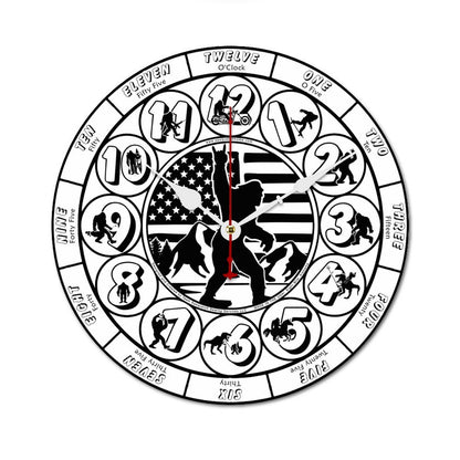 Bigfoot / Sasquatch Themed Wooden Wall Clock- Made in USA