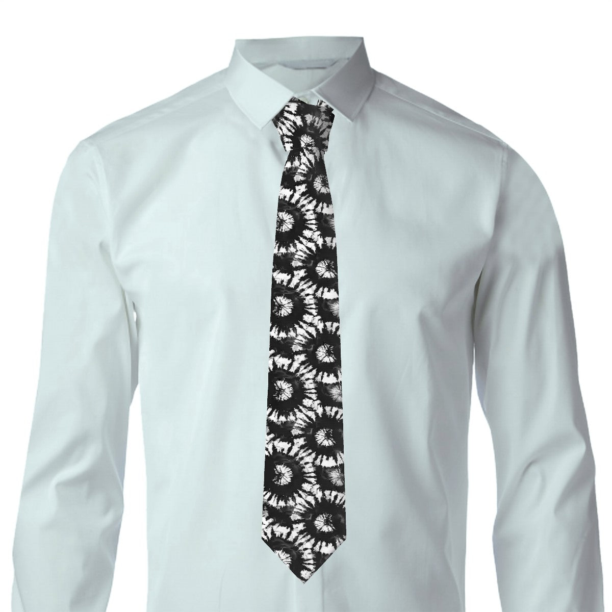 Black Tie Dye, Silky Polyester Dapper Neck Tie
